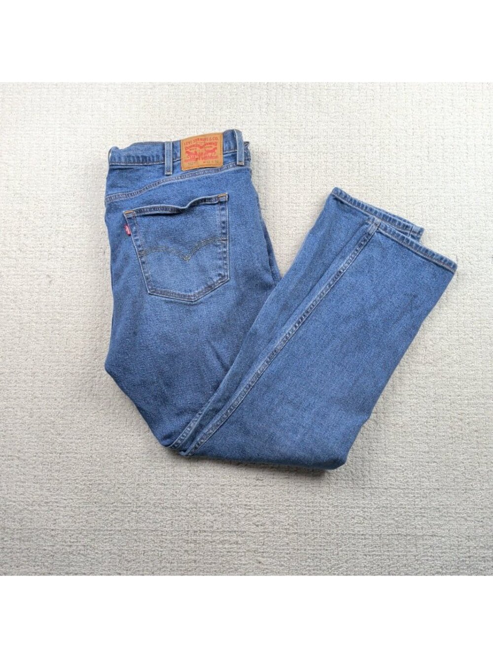 Levi's Jeans Mens Size 42 x 32 512 Slim Taper Wash Blue Denim Pants Cowboy